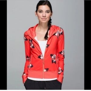 Lululemon Namaskar Hoodie Atomic Flower Parfait Butterfly Orange Size 4